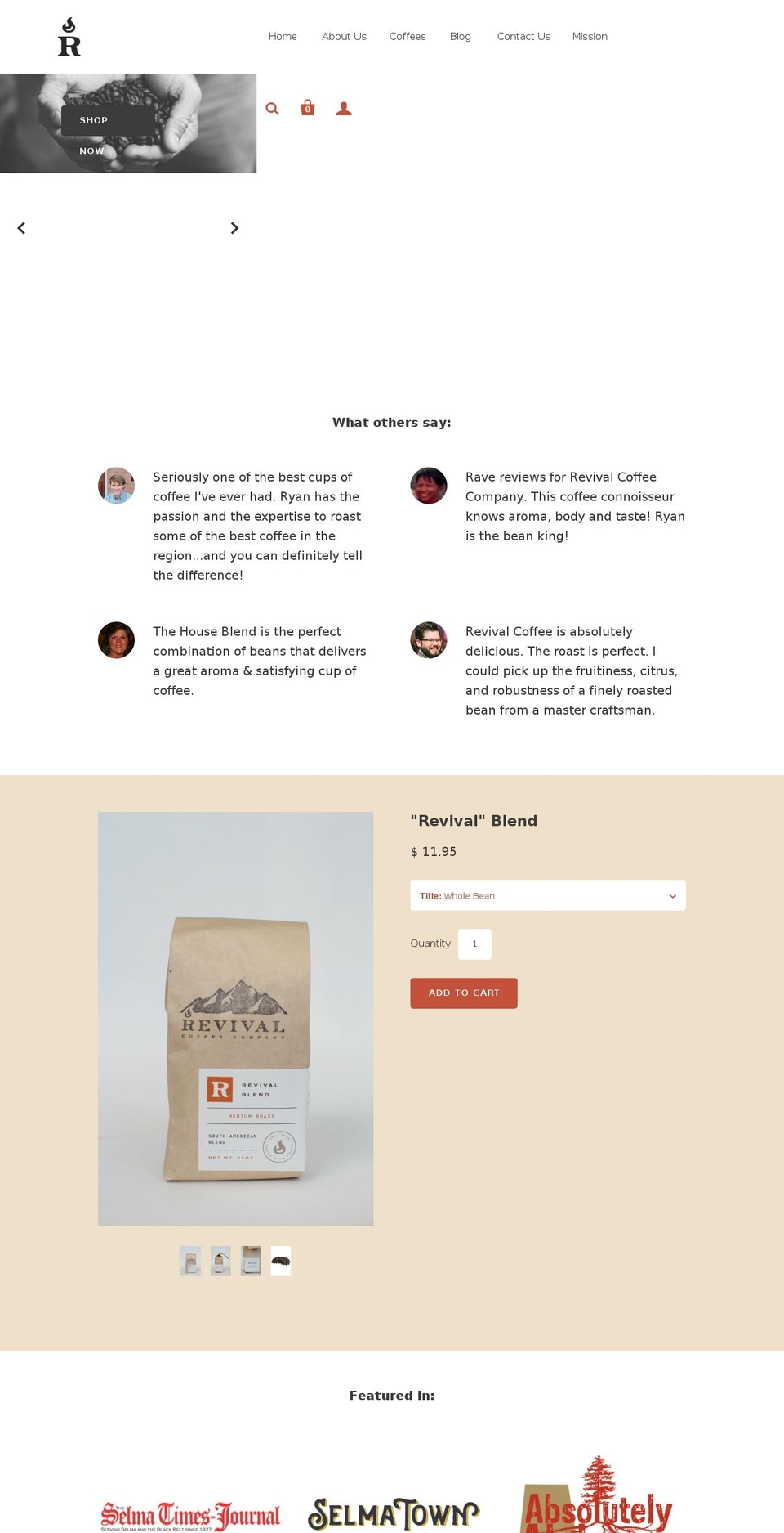 revivalcoffeecompany.com — Shopify storefront screenshot