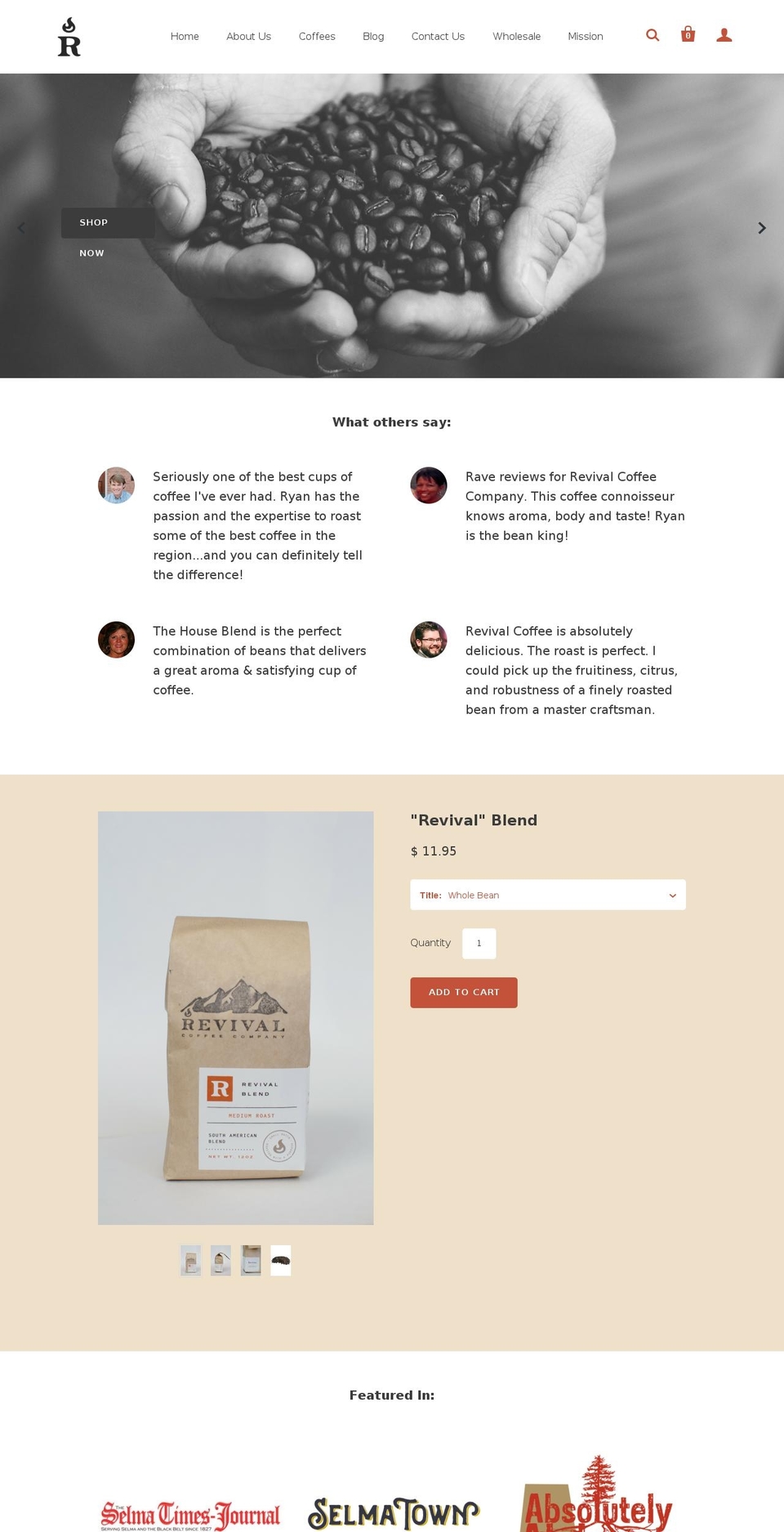 revivalcoffees.com shopify website screenshot