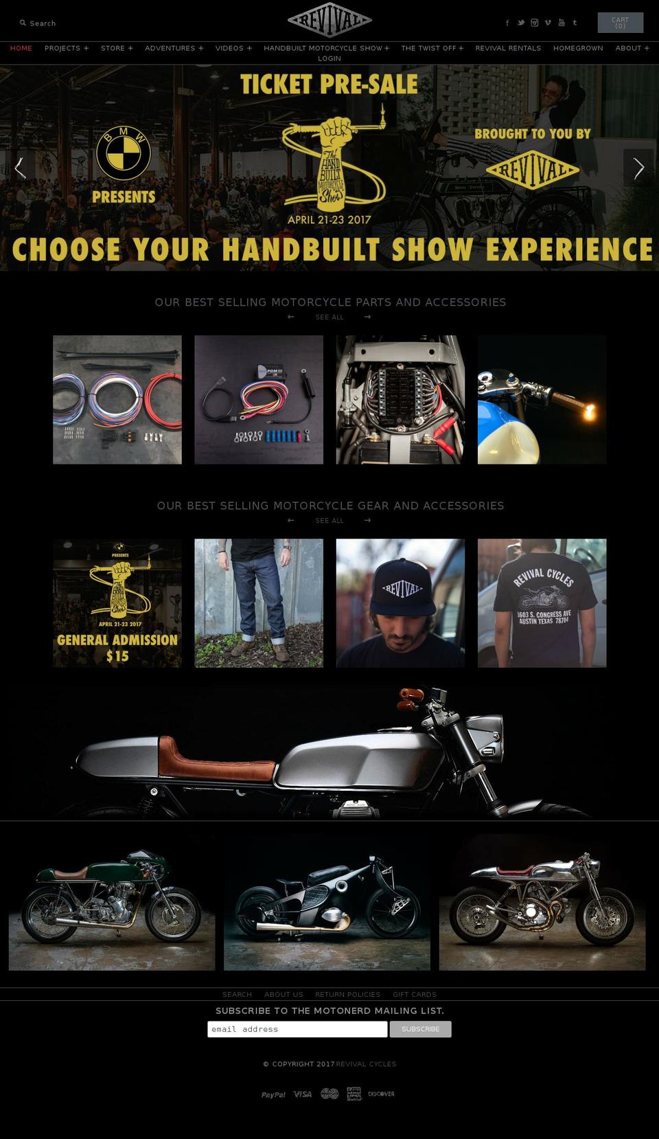 revivalcycles.org shopify website screenshot