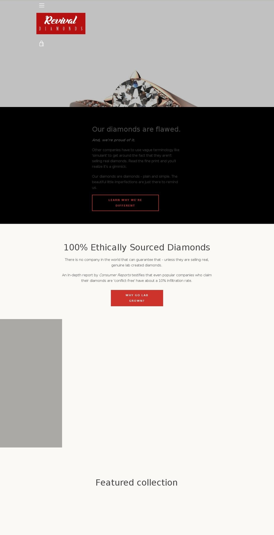 revivaldiamonds.com — Shopify storefront screenshot