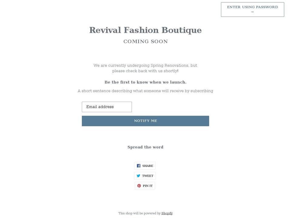 revivalfb.com shopify website screenshot