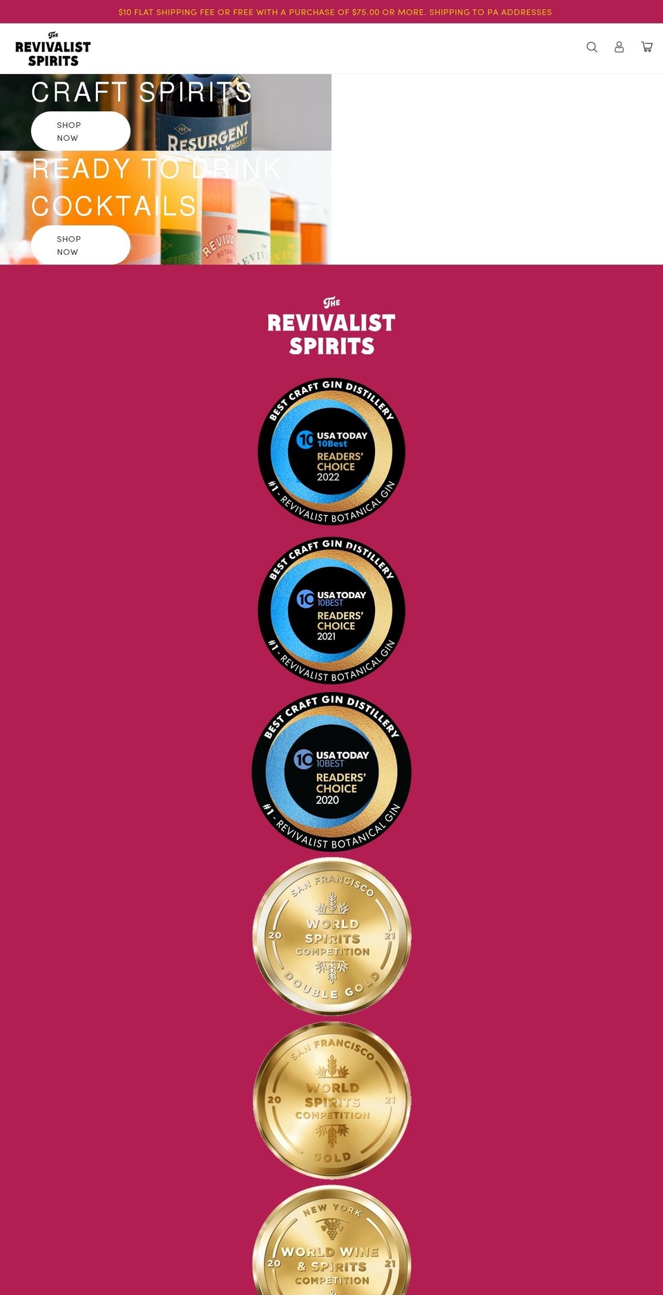 revivalistspirits.com shopify website screenshot