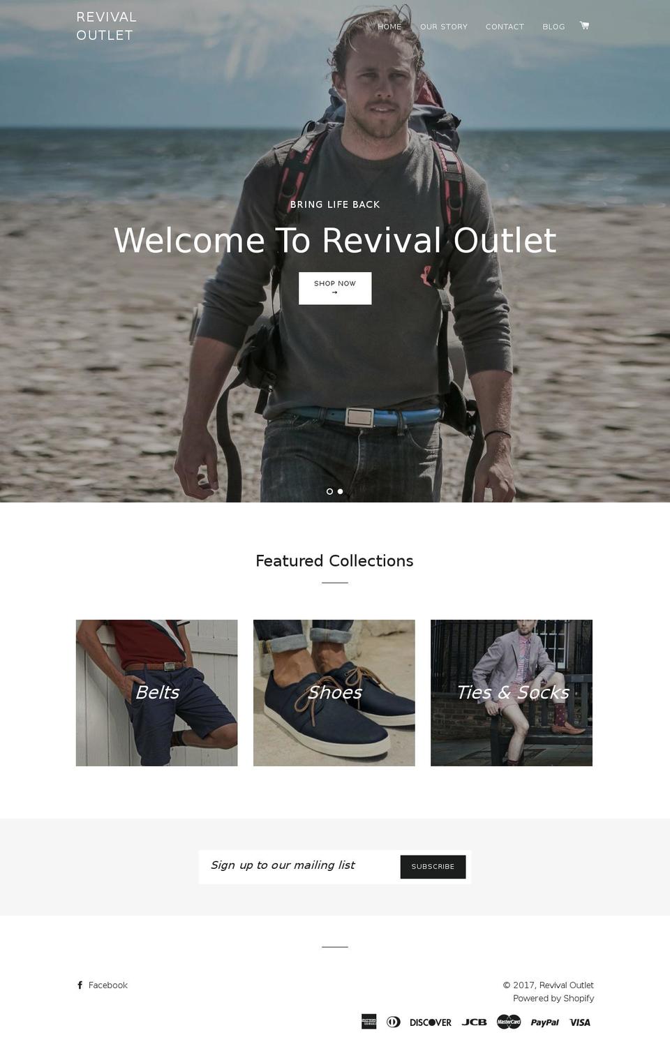 revivaloutlet.com shopify website screenshot