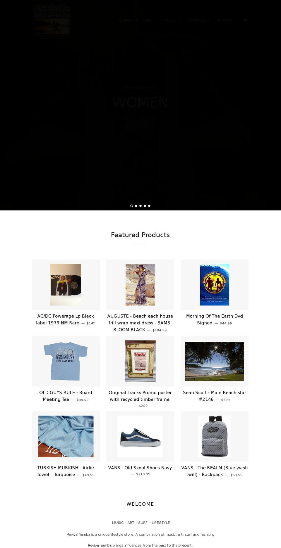 revivalyamba.com.au shopify website screenshot