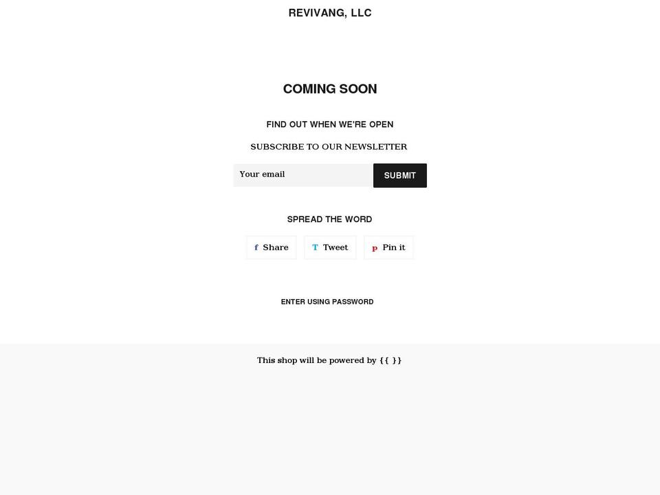 revivang.com shopify website screenshot