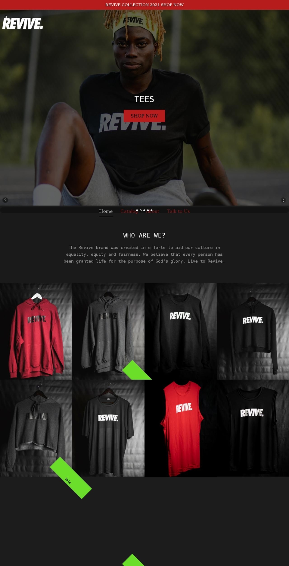 revivecollectiveapparel.com shopify website screenshot
