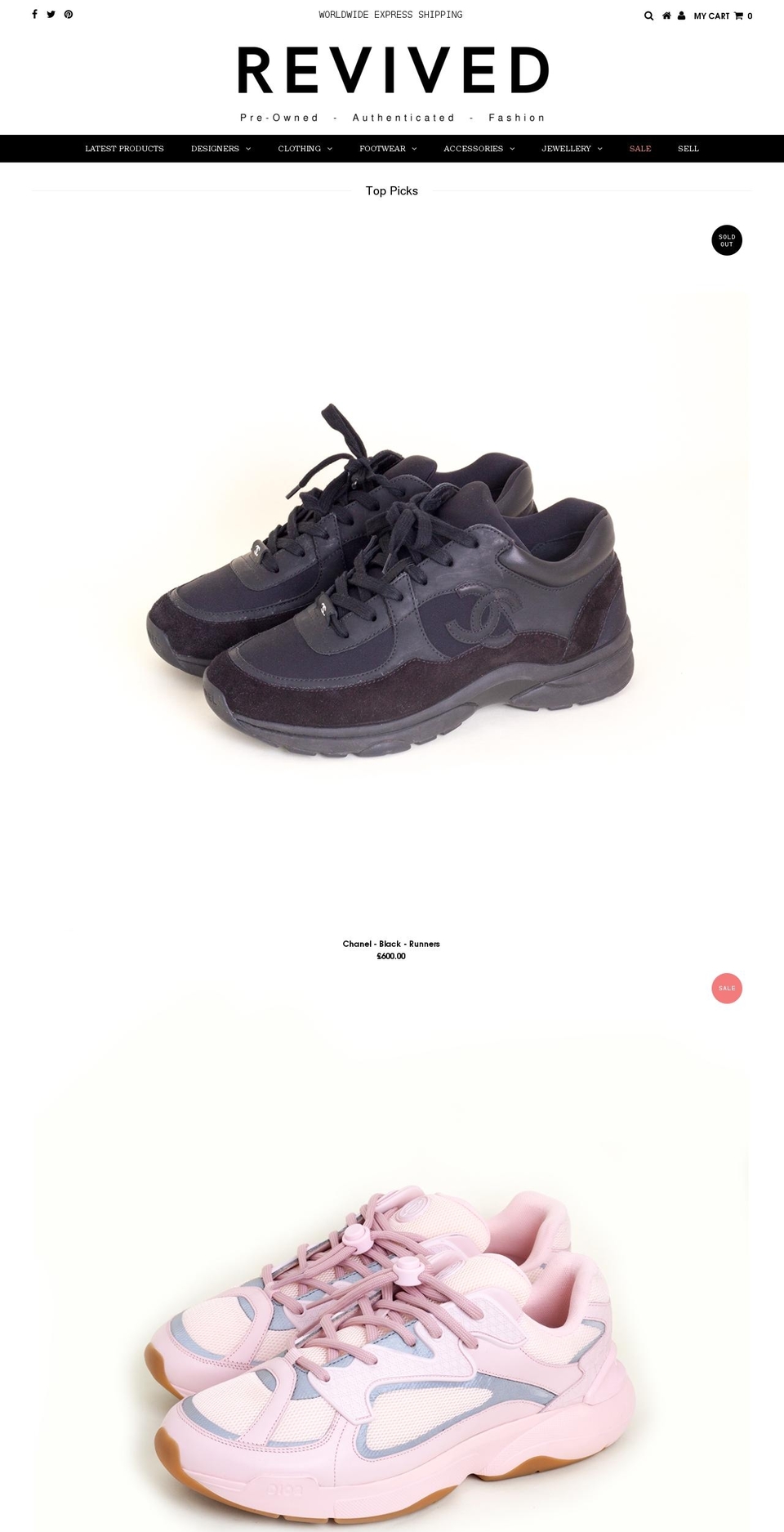 revivedfashion.com shopify website screenshot