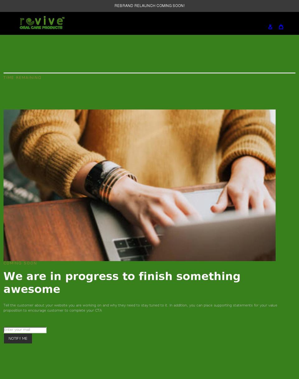 reviveoralcareproducts.com shopify website screenshot