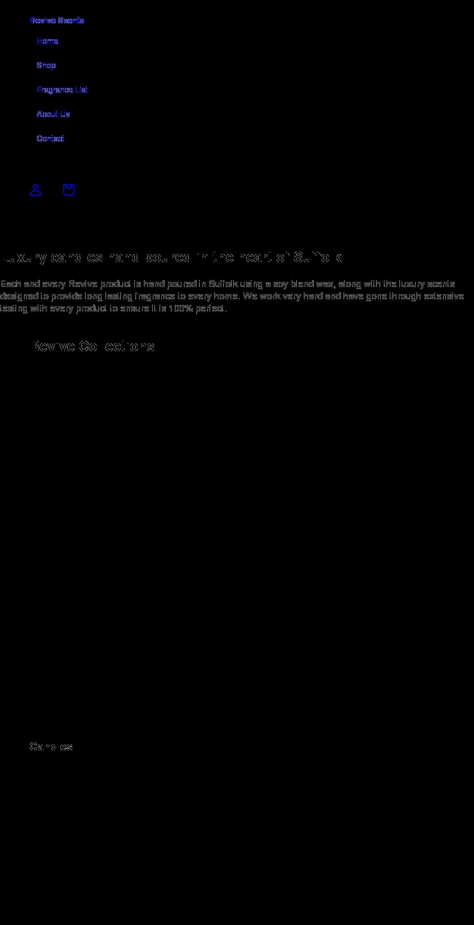 revivescents.co.uk shopify website screenshot