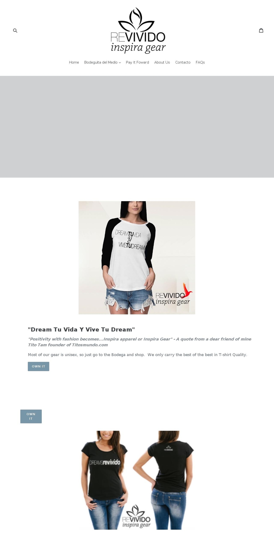 revivido.com shopify website screenshot