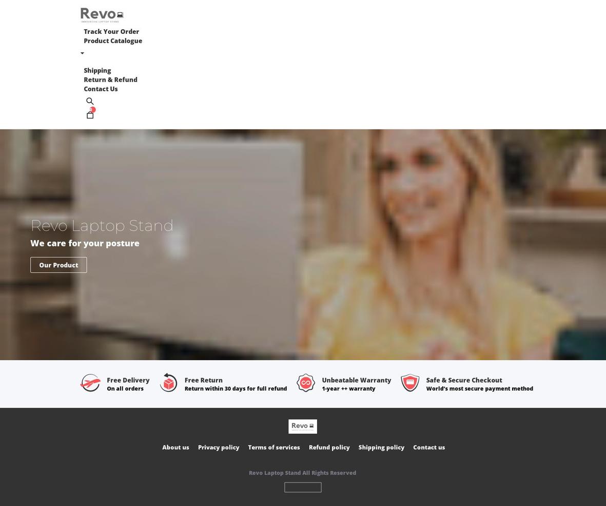 revolaptopstand.com shopify website screenshot