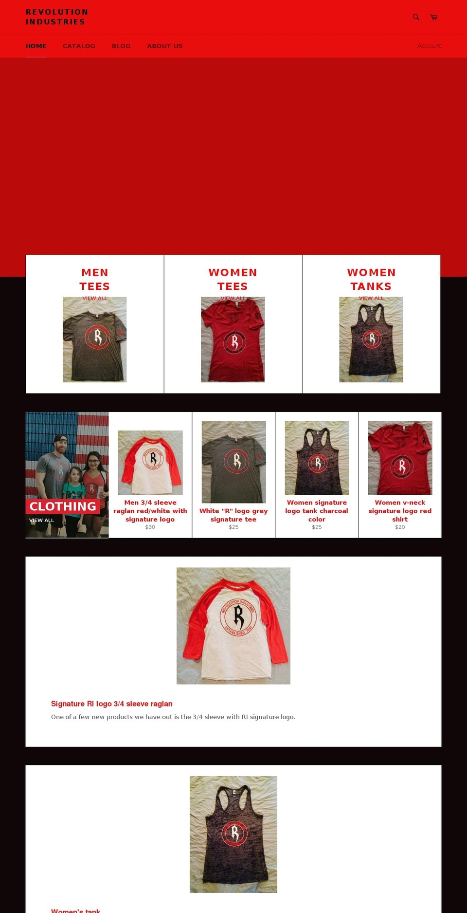 revolution-industries.com shopify website screenshot