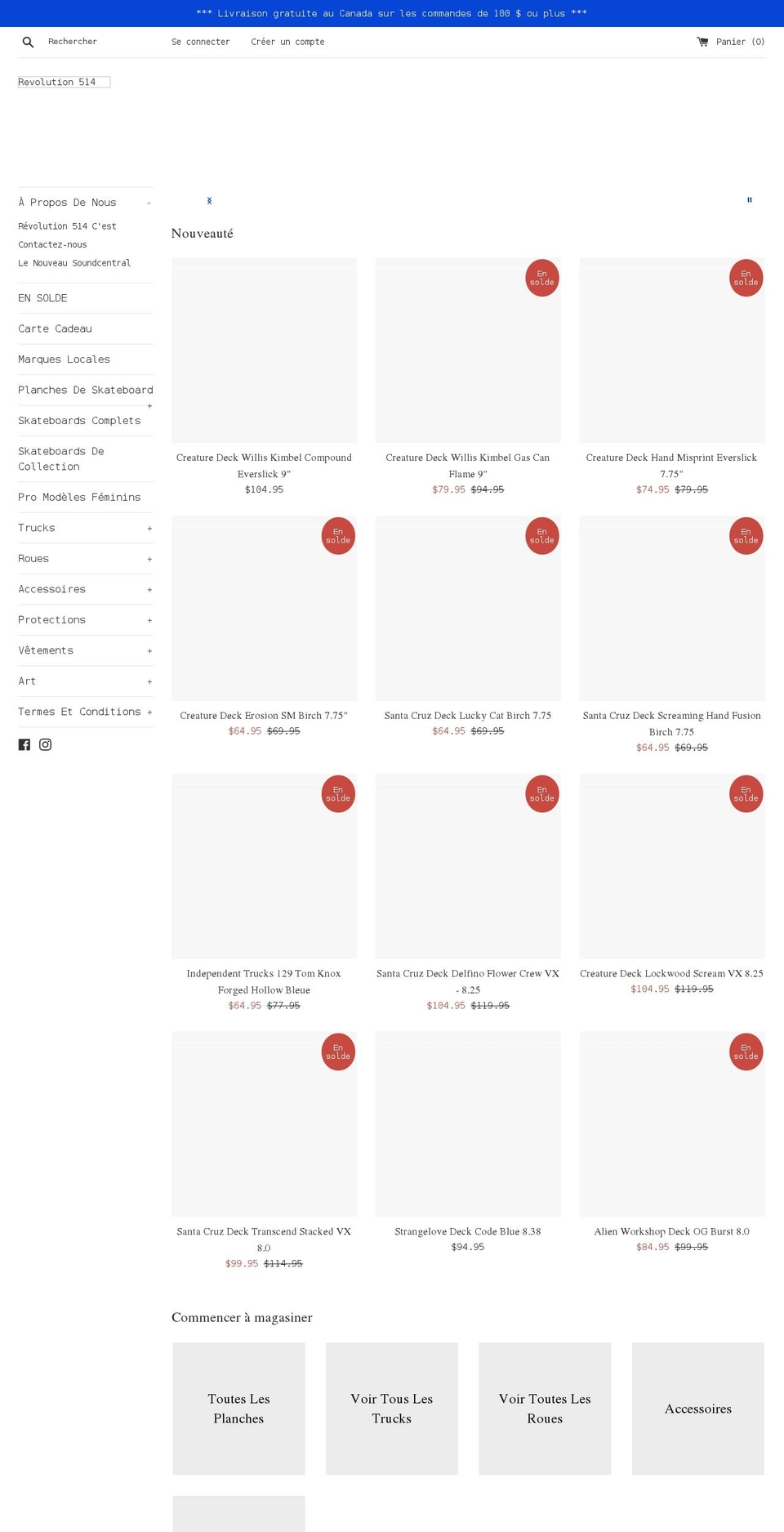 revolution514.com shopify website screenshot