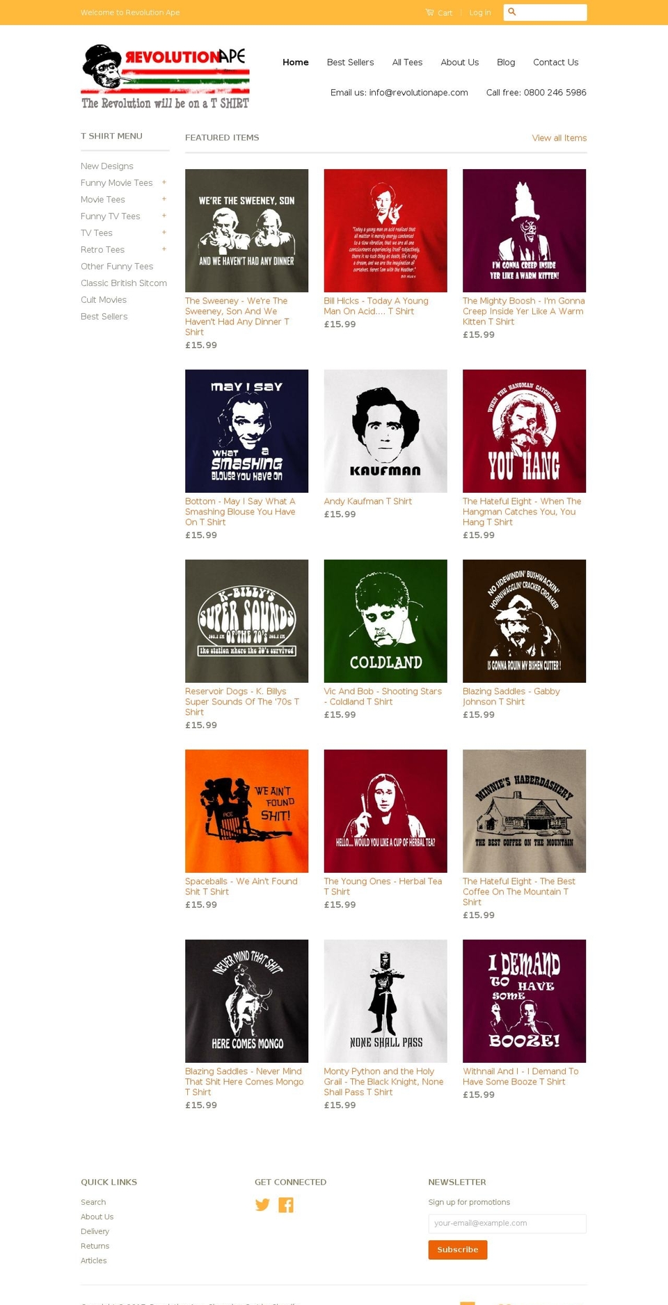 revolutionape.com shopify website screenshot