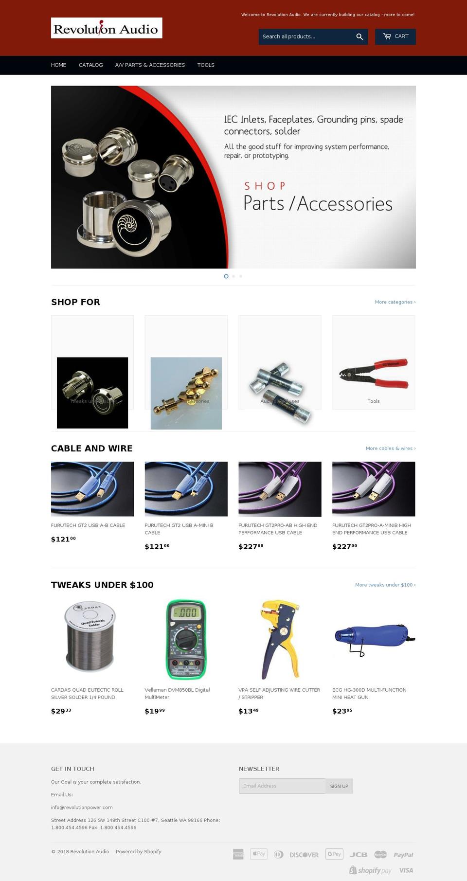 revolutionaudio.com — Shopify storefront screenshot