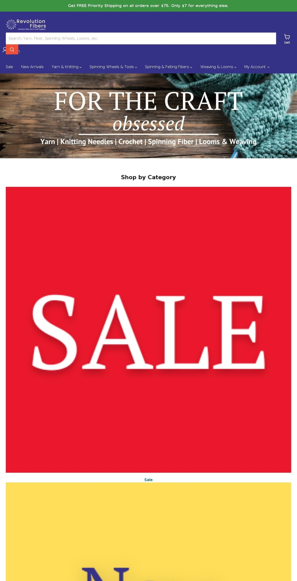 revolutionfibers.com shopify website screenshot