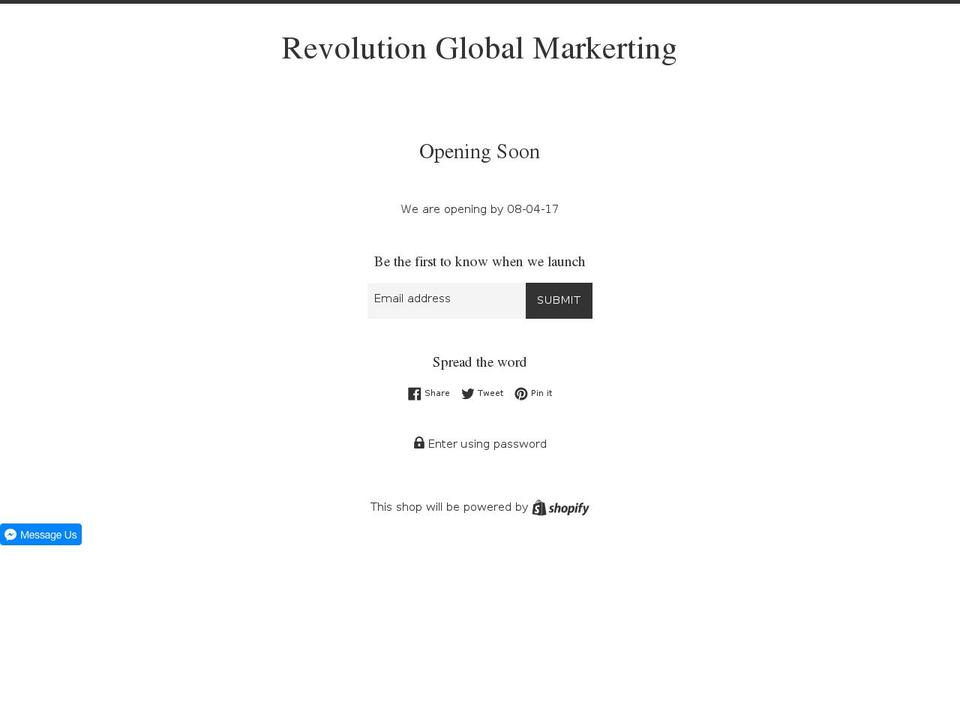 revolutionglobalmarketing.com — Shopify storefront screenshot