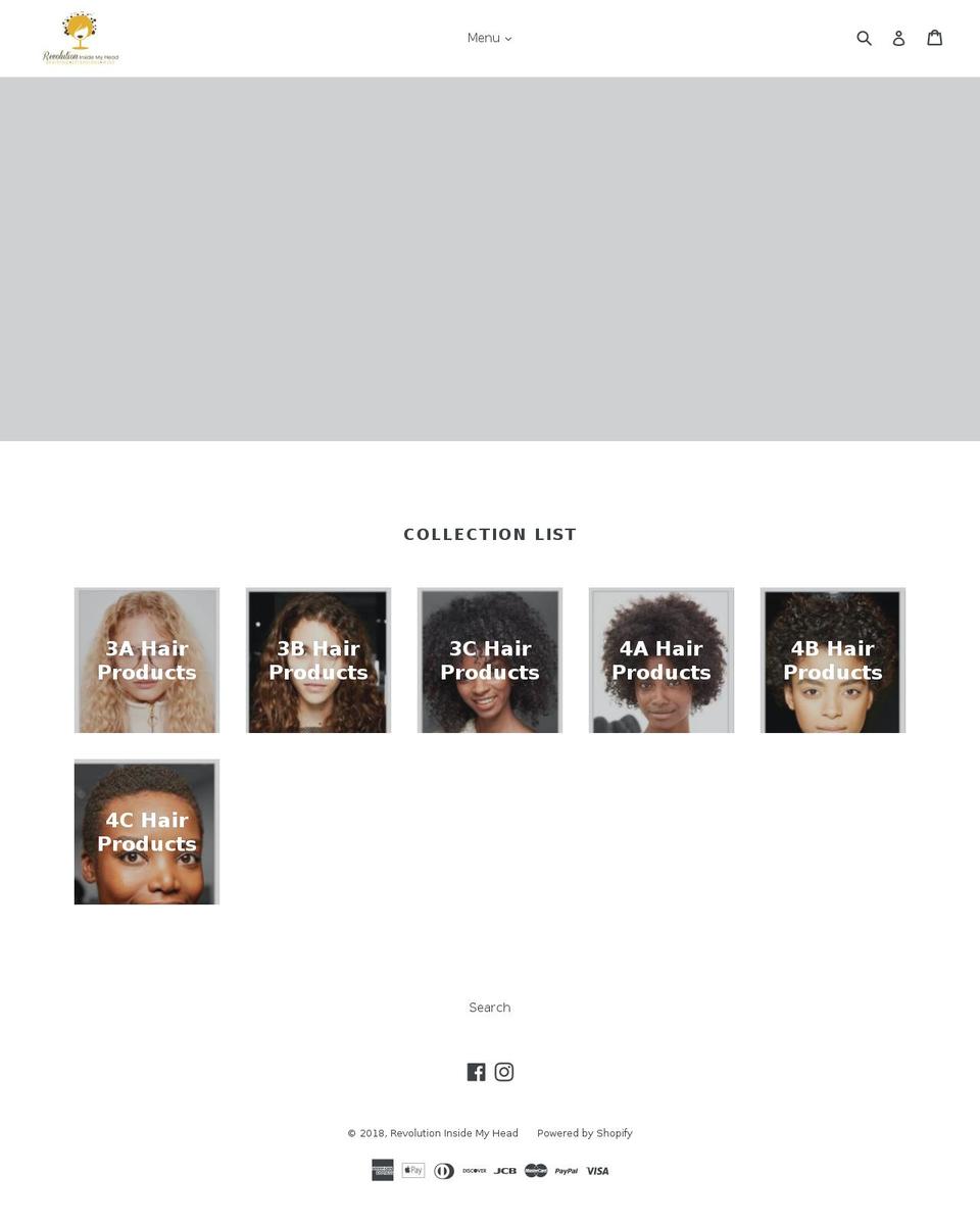 revolutioninsidemyhead.com — Shopify storefront screenshot