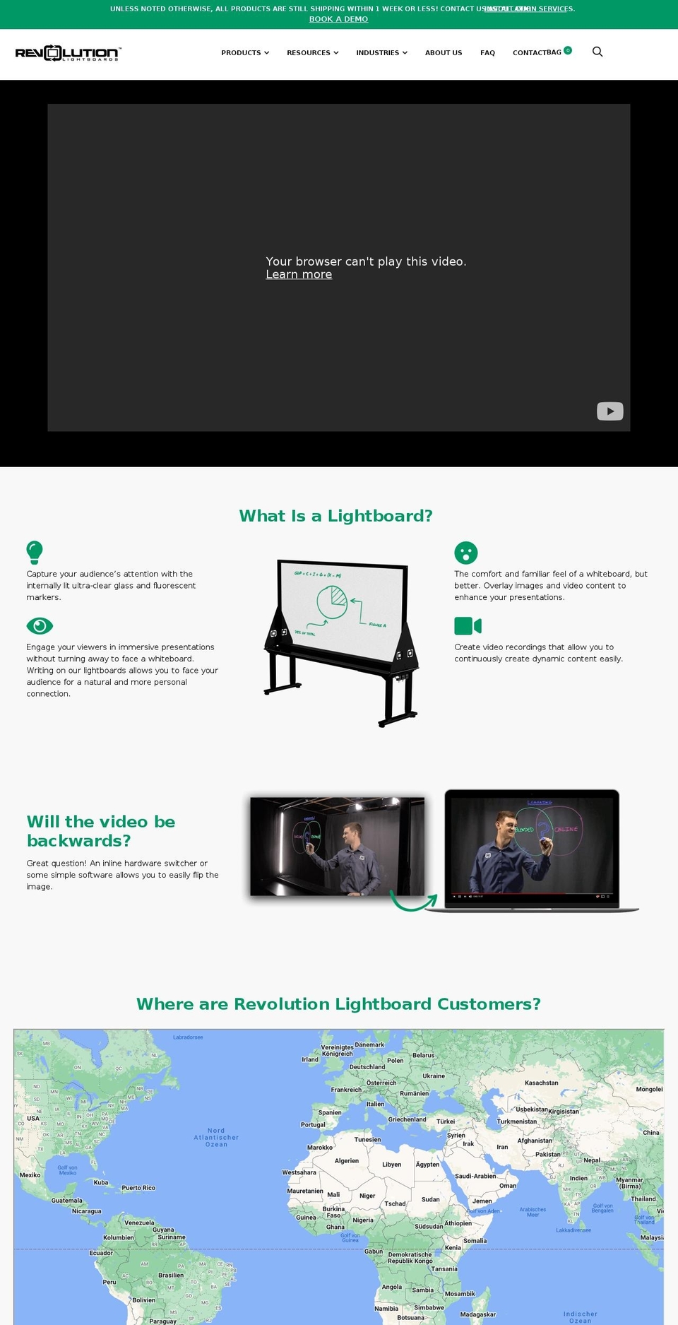 revolutionlightboards.co.uk shopify website screenshot