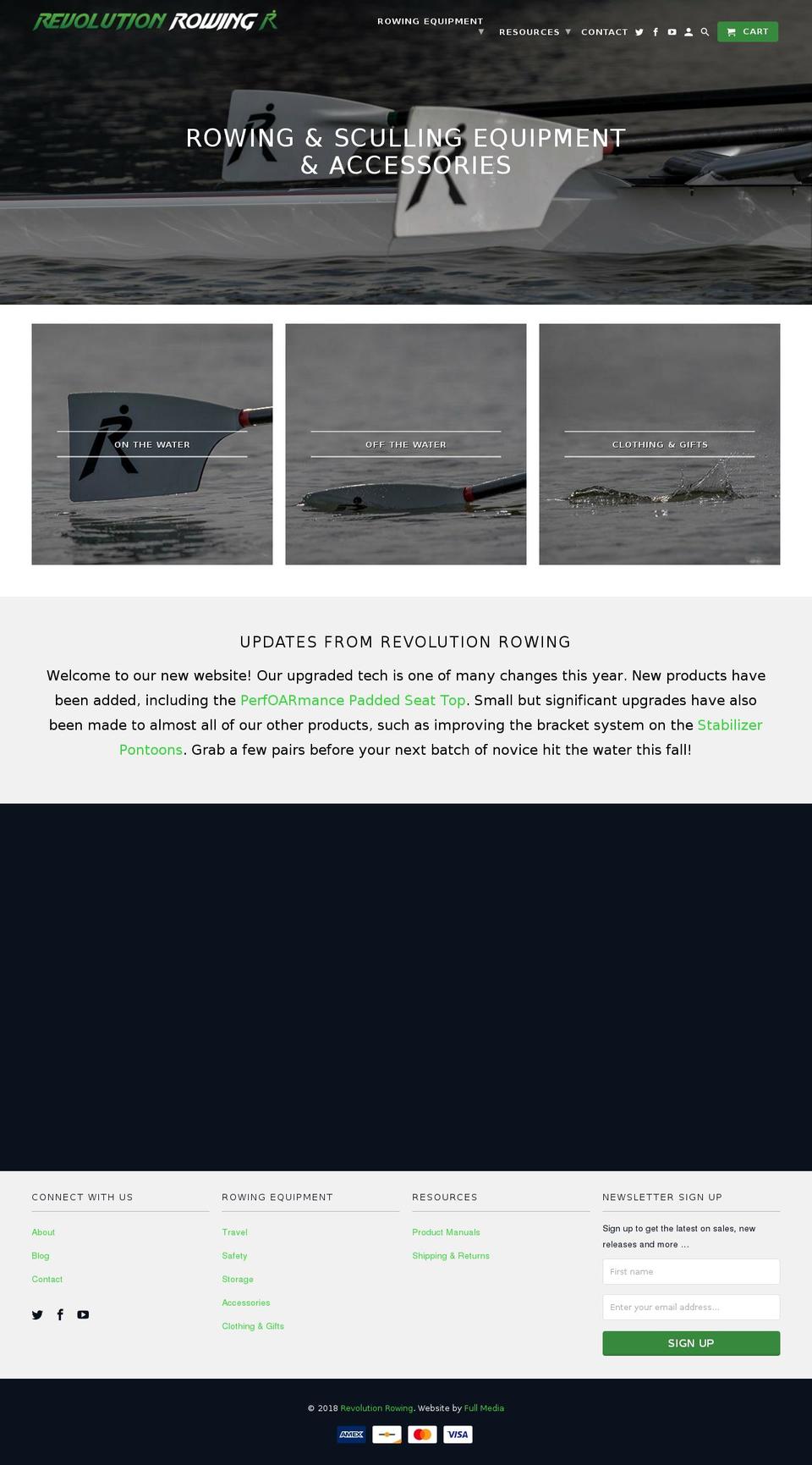 revolutionrowing.com shopify website screenshot
