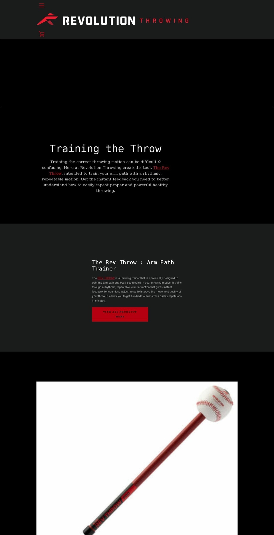 revolutionthrowing.com shopify website screenshot