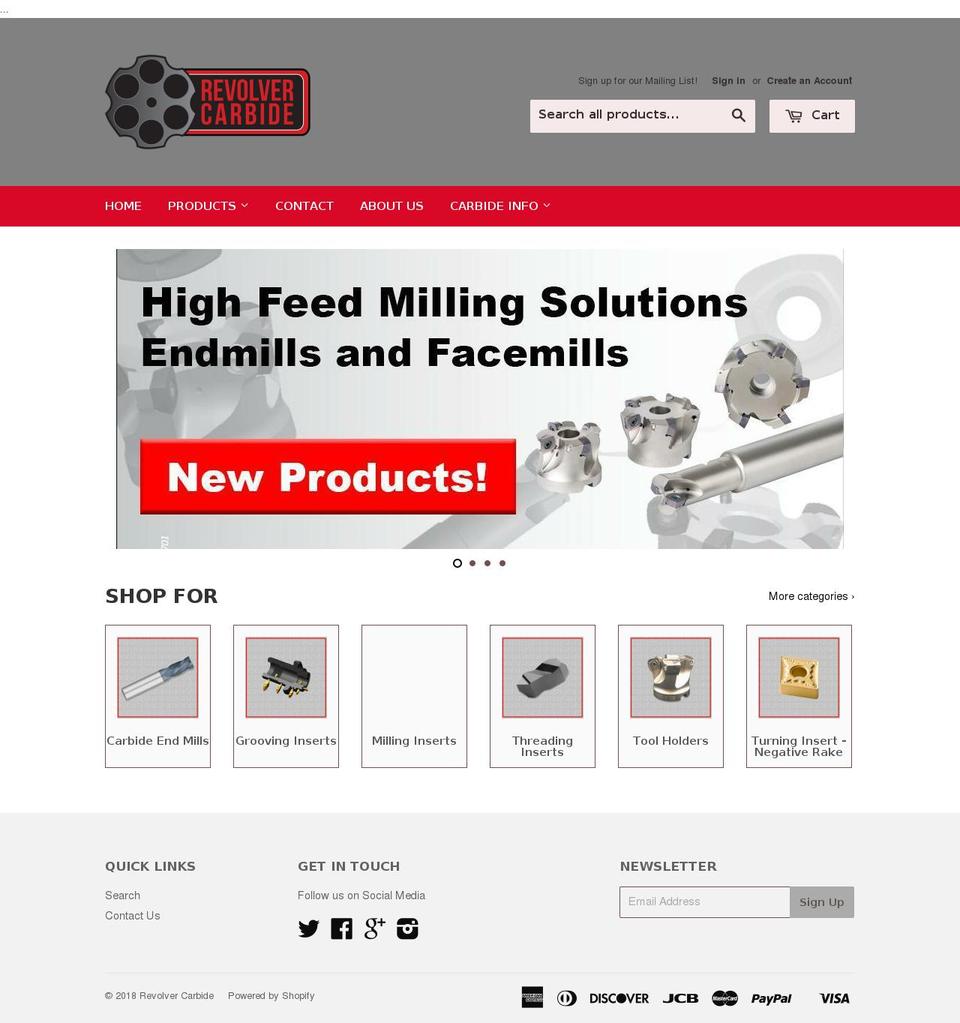 revolvercarbide.com shopify website screenshot