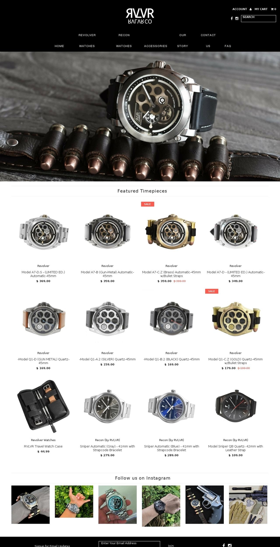 revolverwatch.com shopify website screenshot