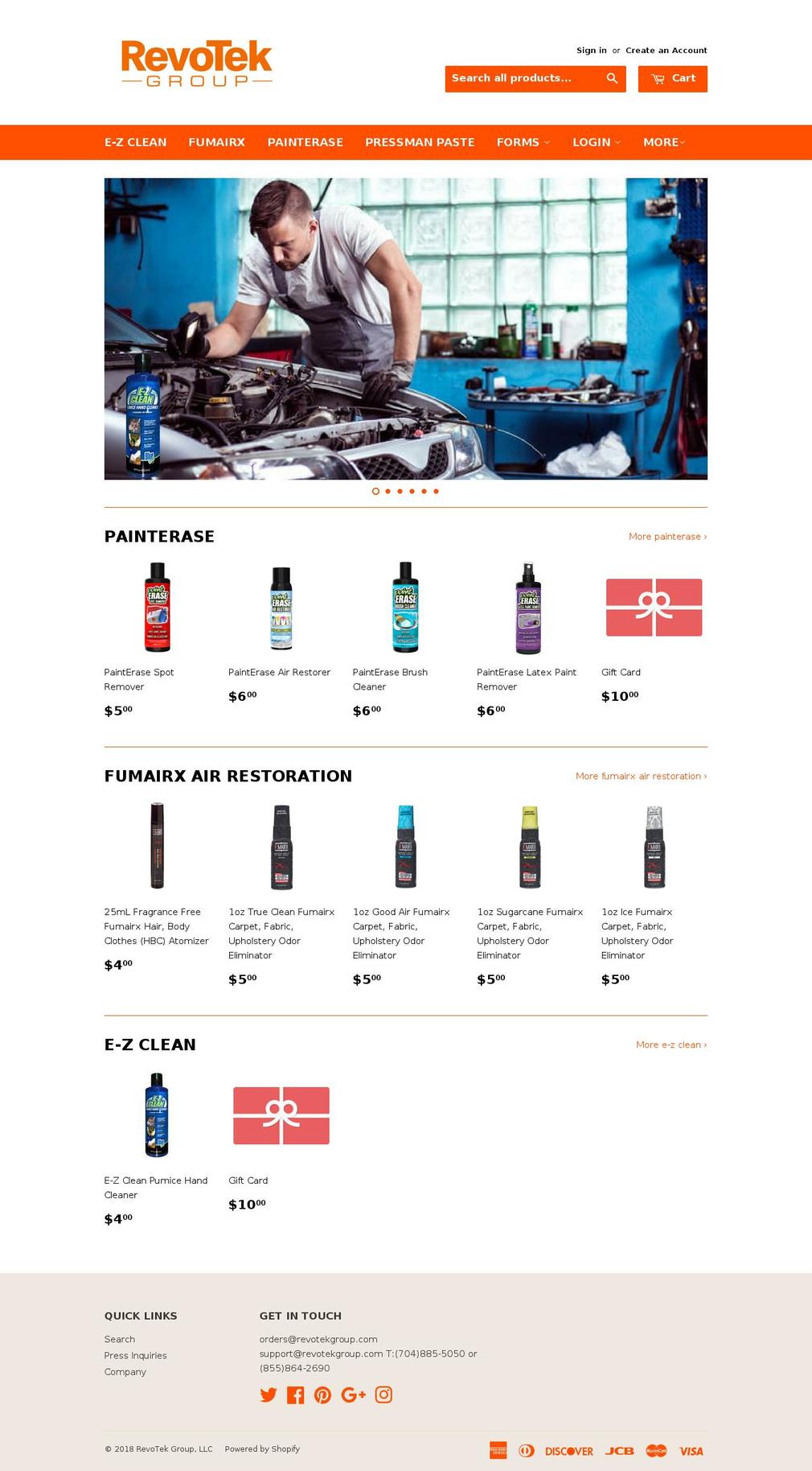 revotekgroup.com shopify website screenshot