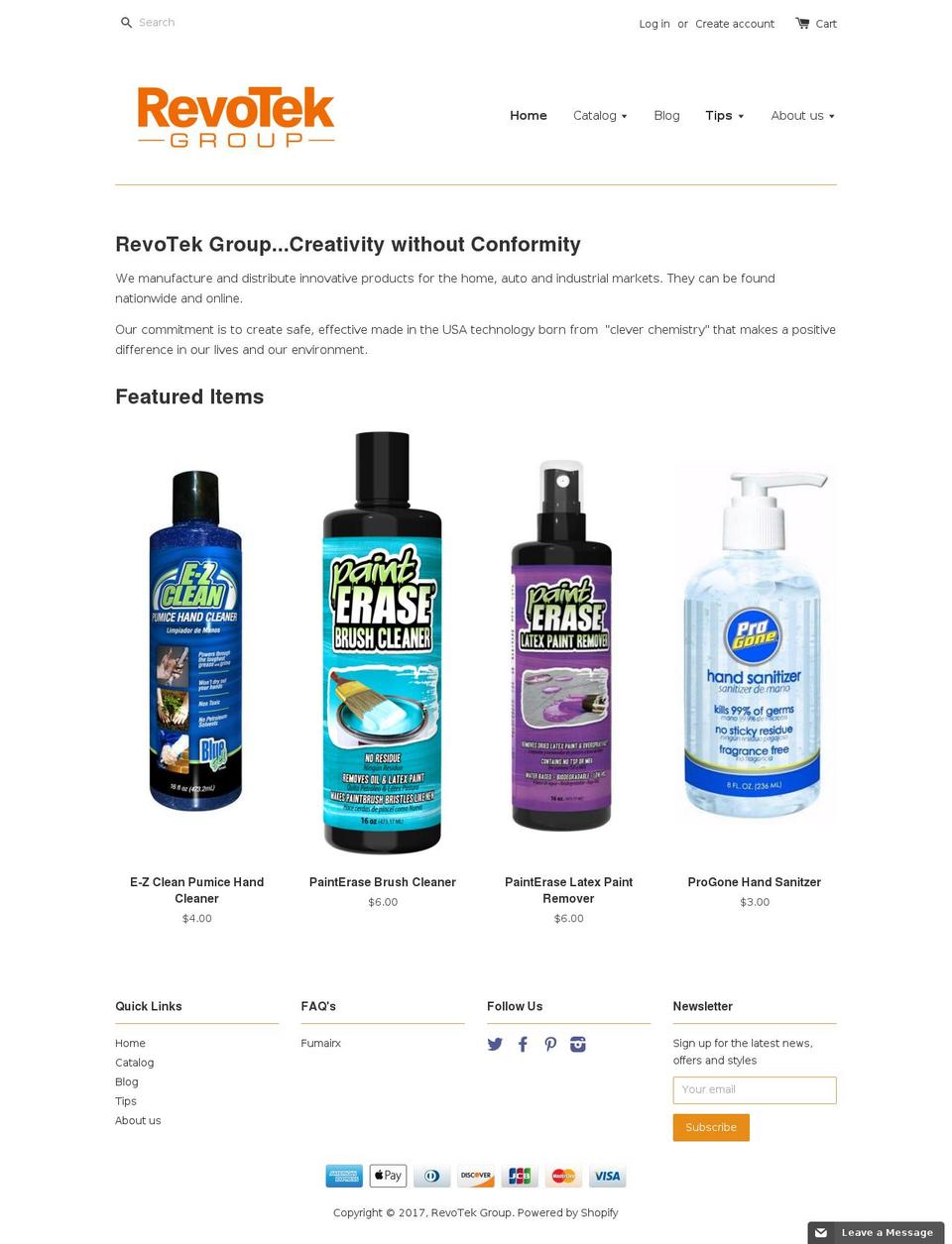 revotekproducts.info shopify website screenshot