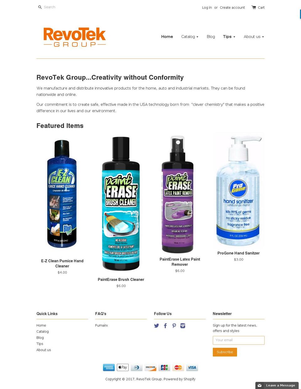 revotekstore.net shopify website screenshot