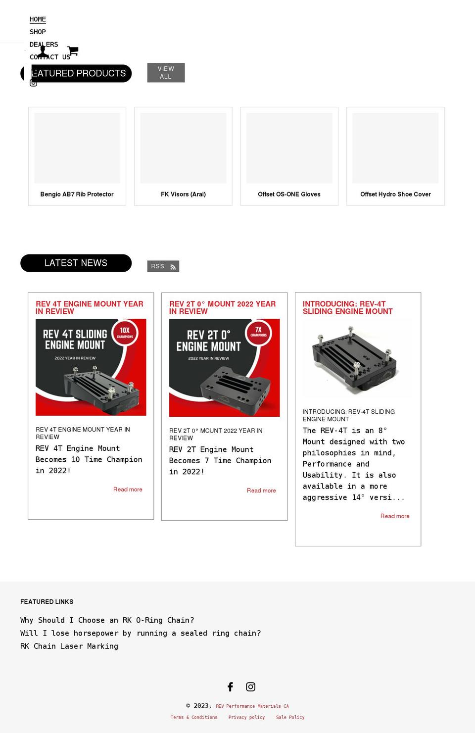 material Shopify theme site example revperformancematerials.ca