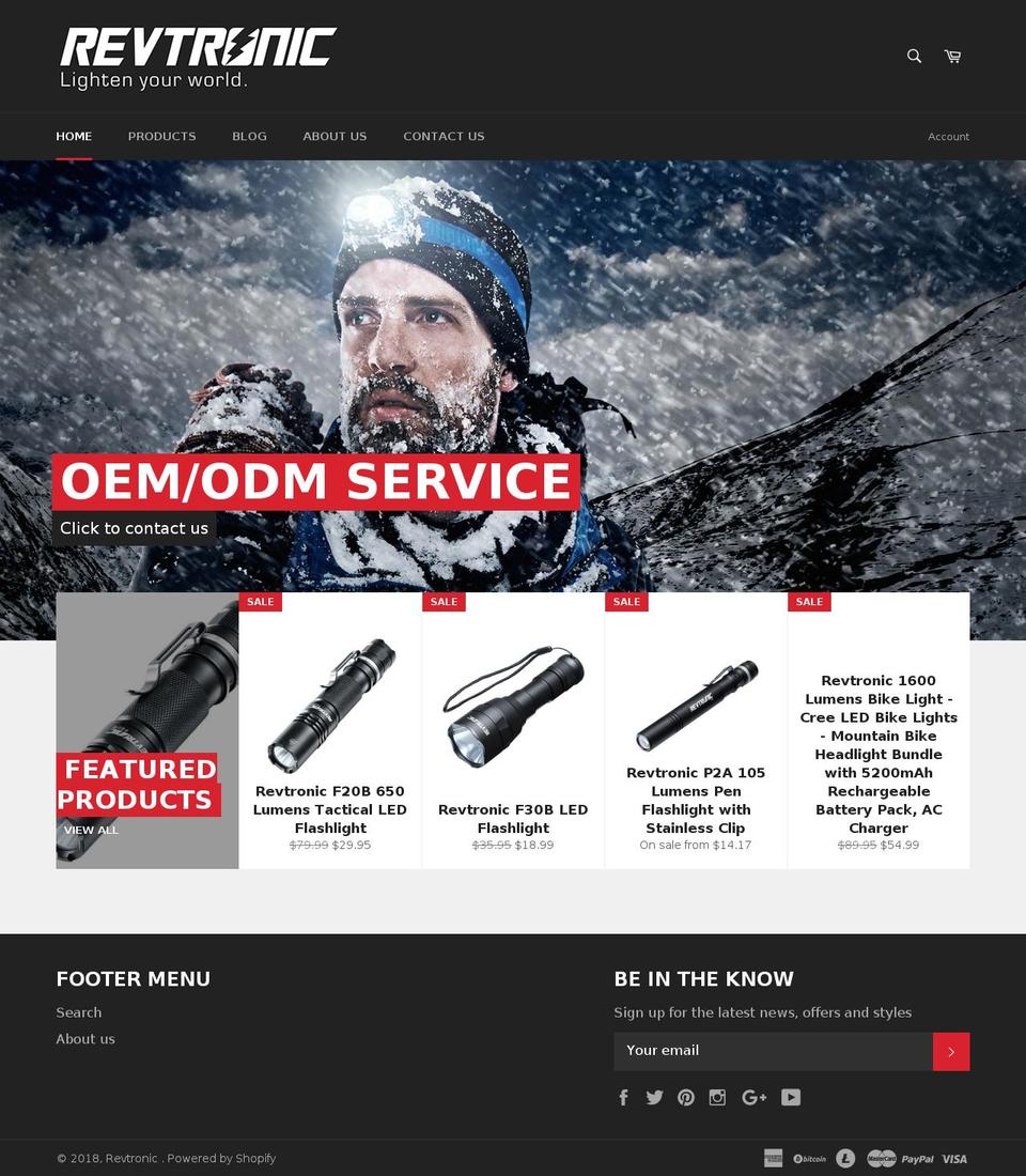 revtronicstore.com shopify website screenshot