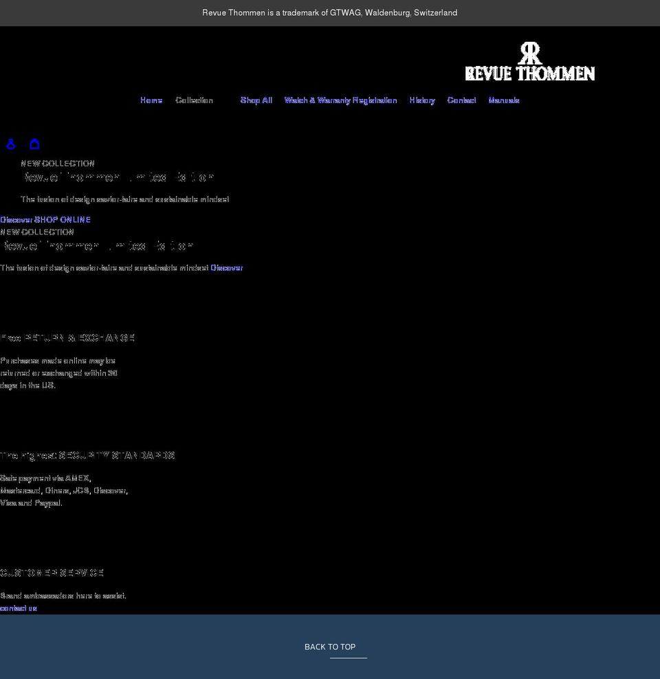 revuethommenusa.com shopify website screenshot