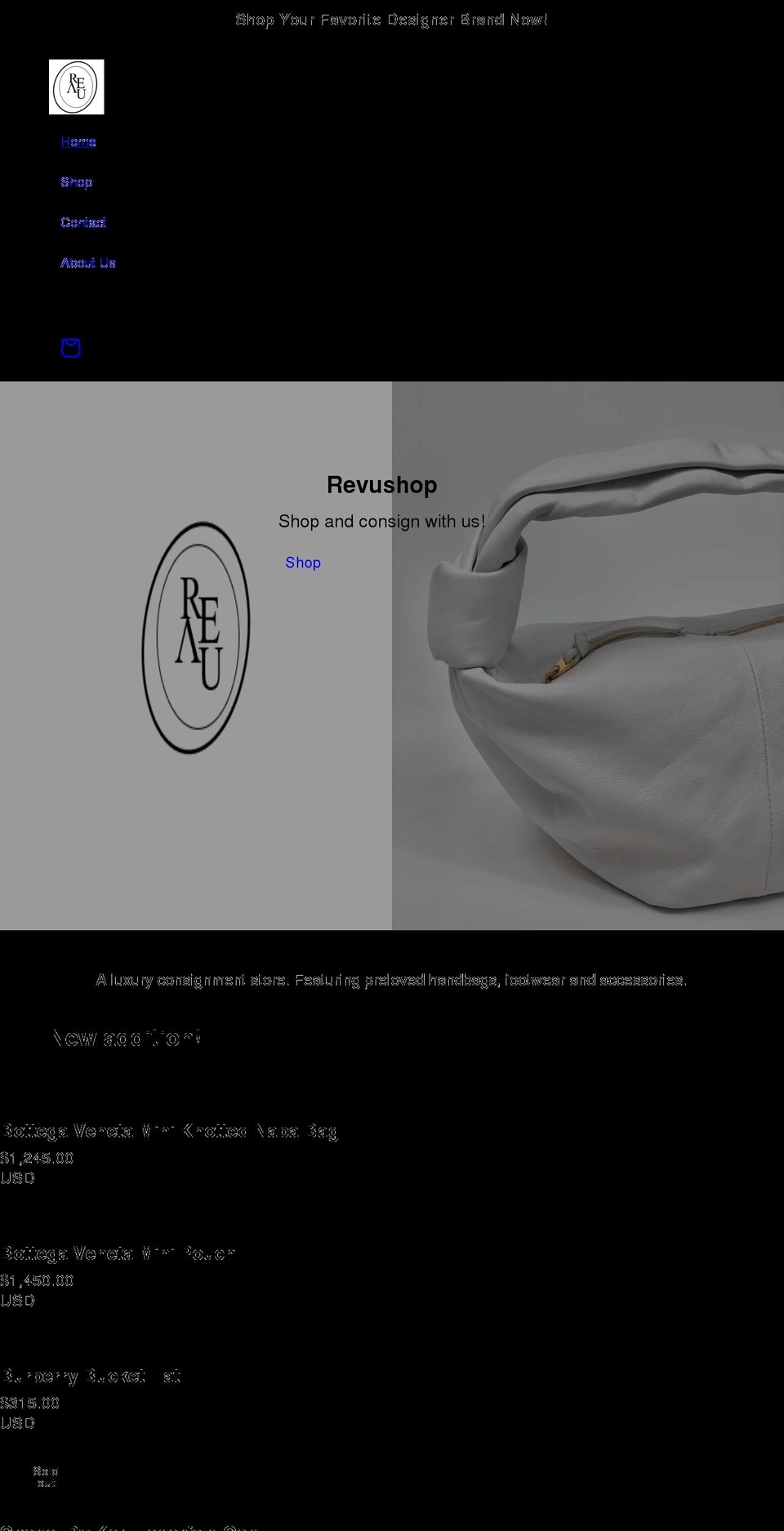 revushop.com shopify website screenshot