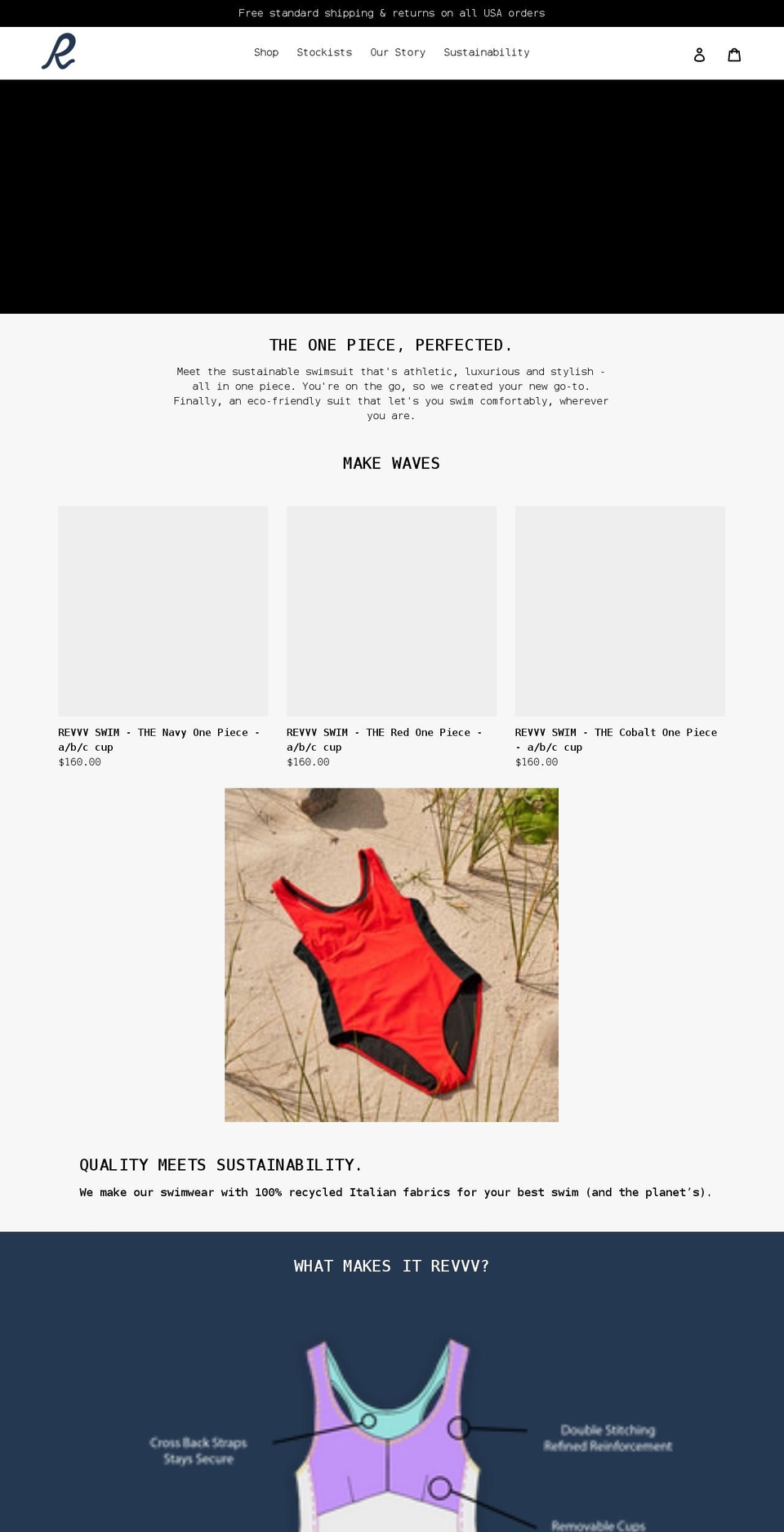 revvvswim.com shopify website screenshot