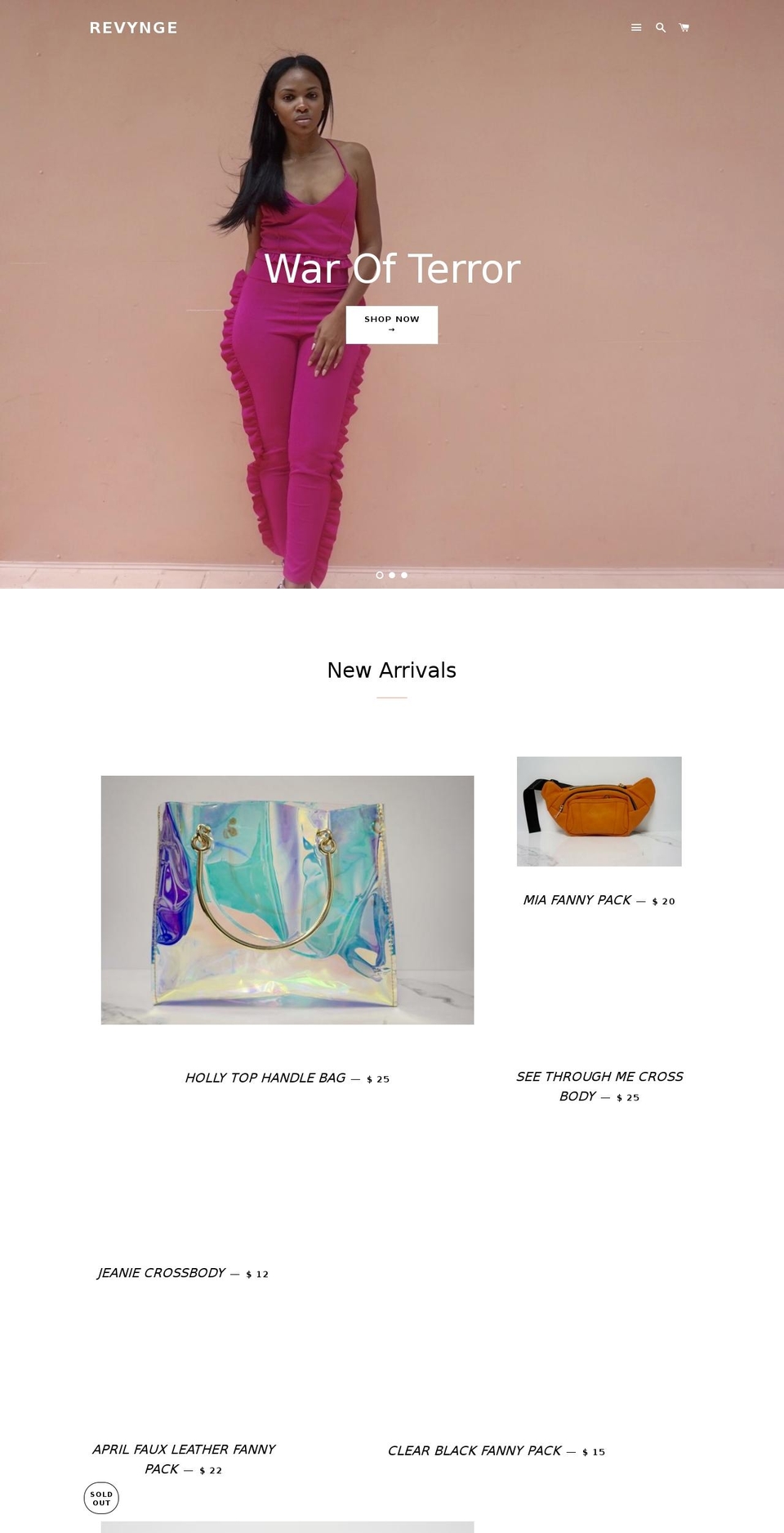 revynge.com shopify website screenshot