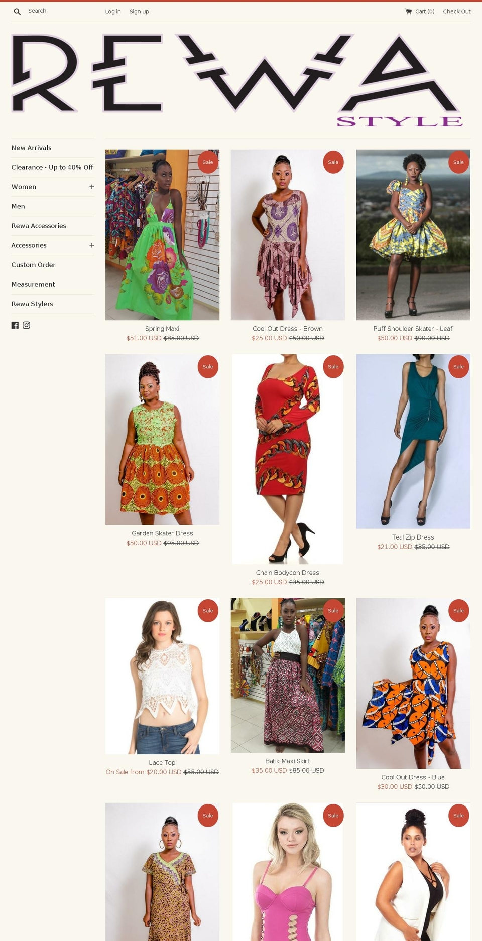 rewacarnival.com — Shopify storefront screenshot