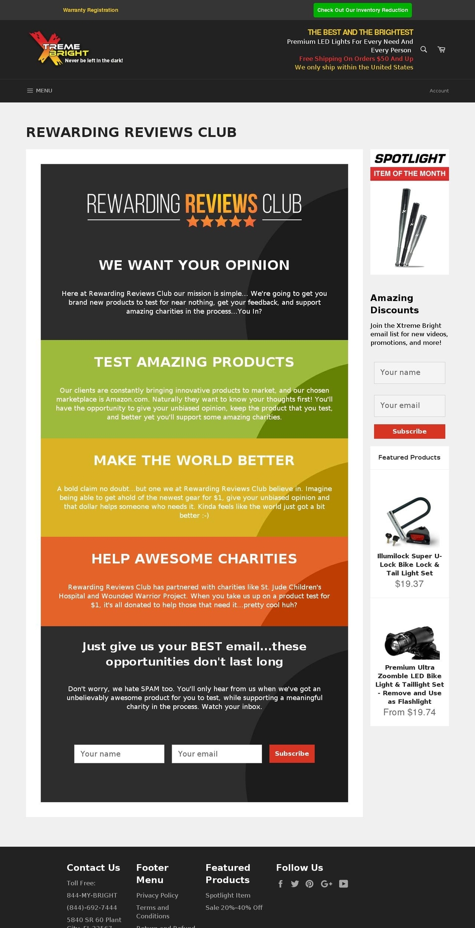 rewardingreviewsclub.com shopify website screenshot