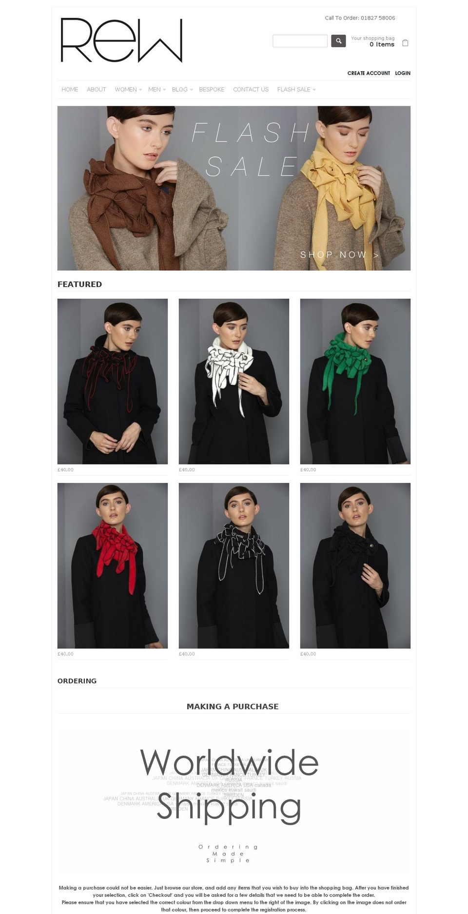 rewclothing.com shopify website screenshot