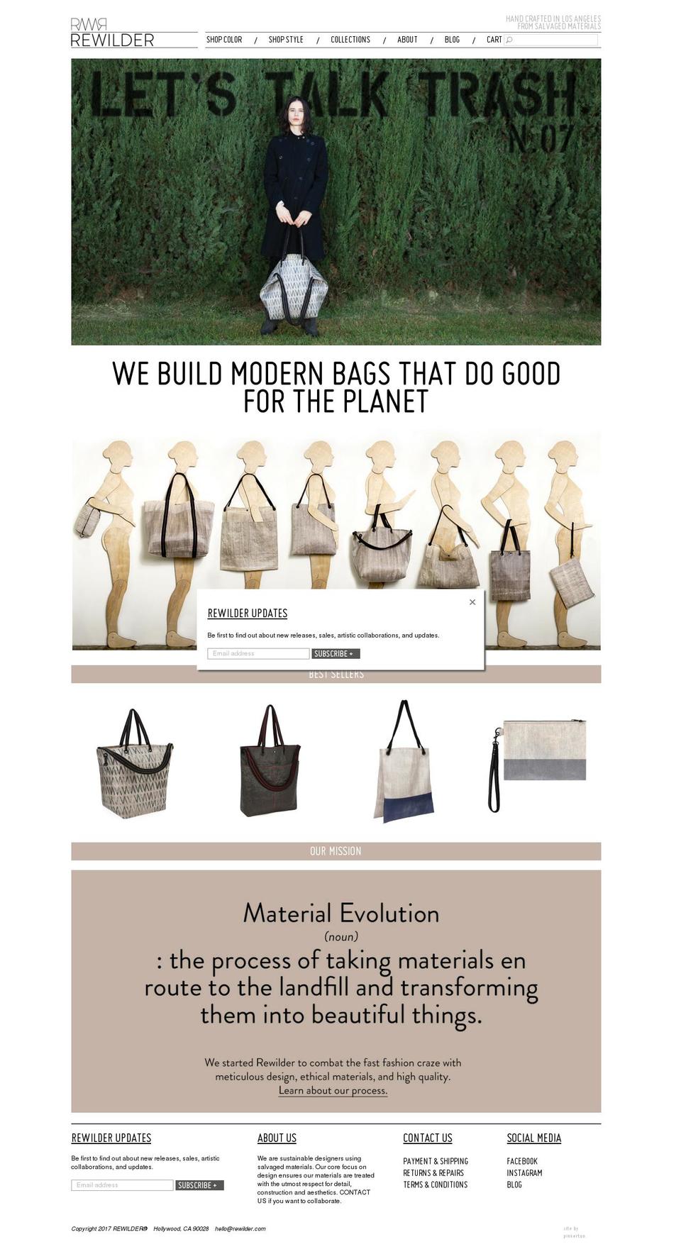 rewildergoods.com shopify website screenshot