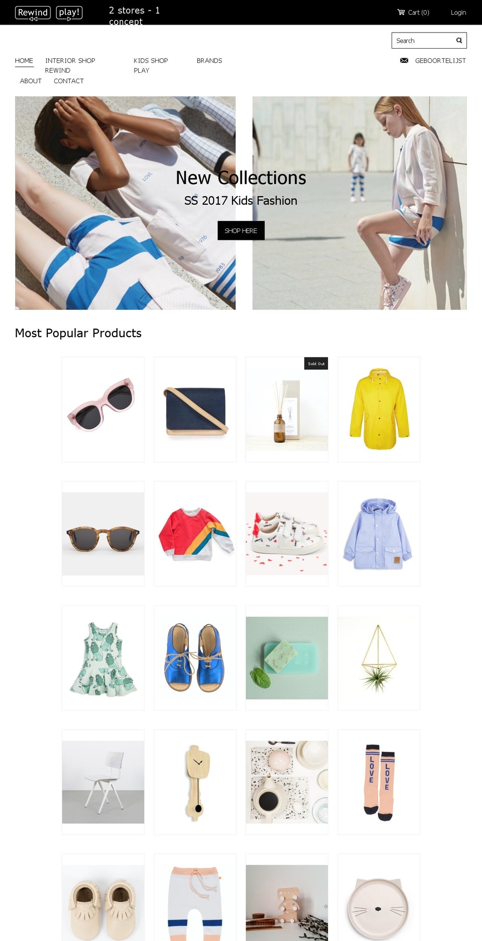 Expanse Shopify theme site example rewinddesign.be