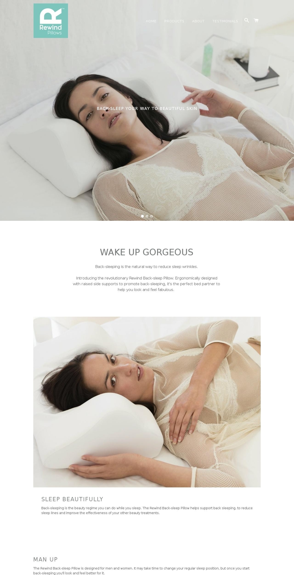 rewindpillow.com — Shopify storefront screenshot
