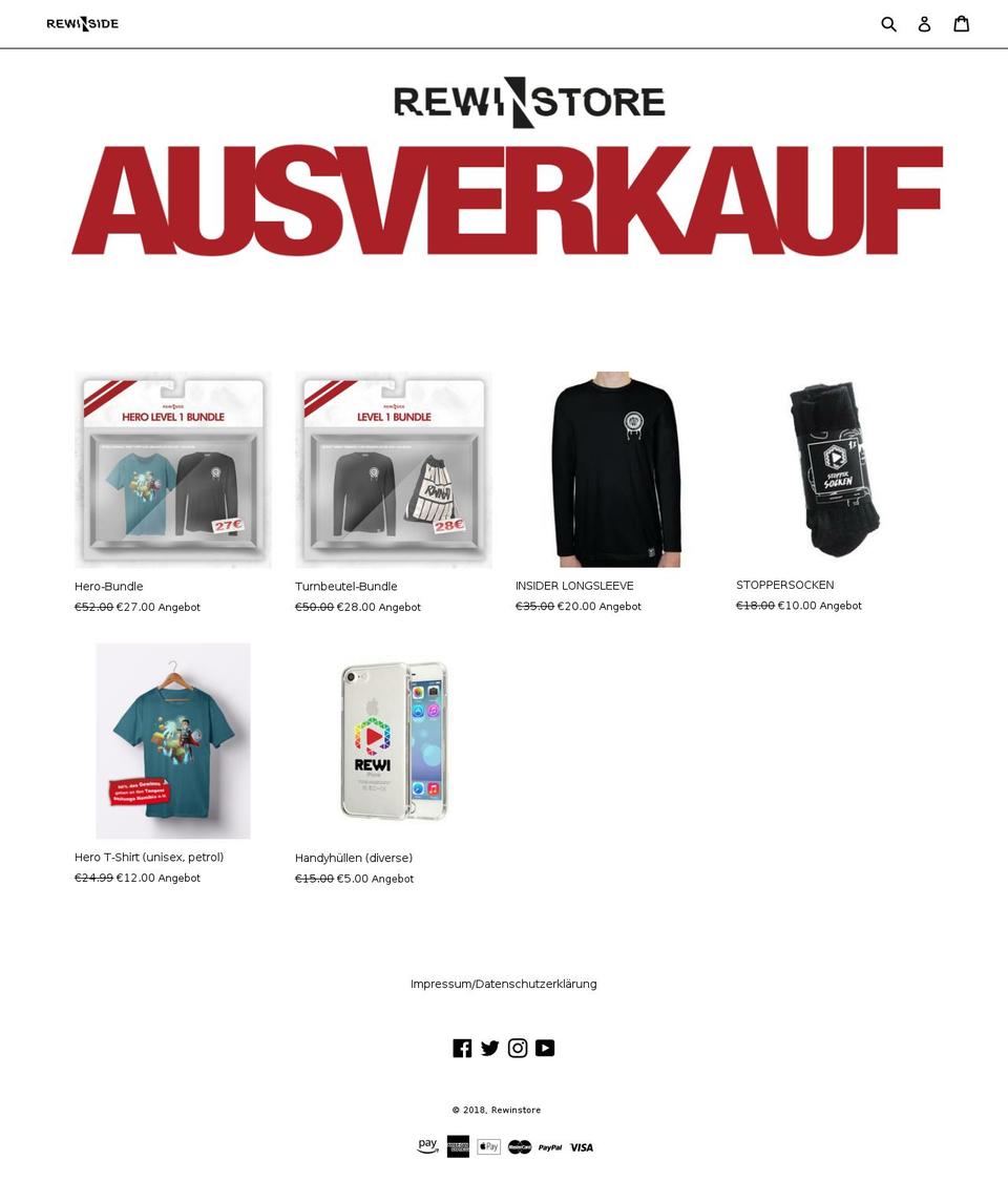 rewinstore.de shopify website screenshot