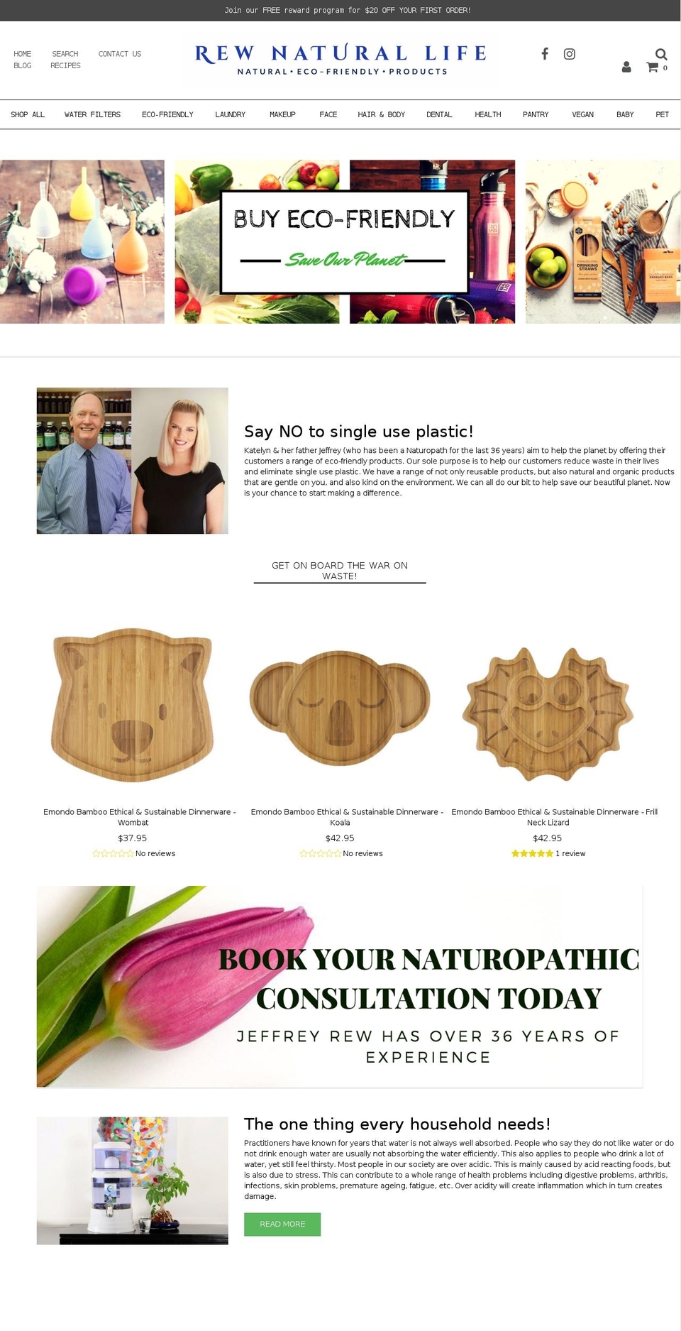 rewnaturallife.com.au shopify website screenshot