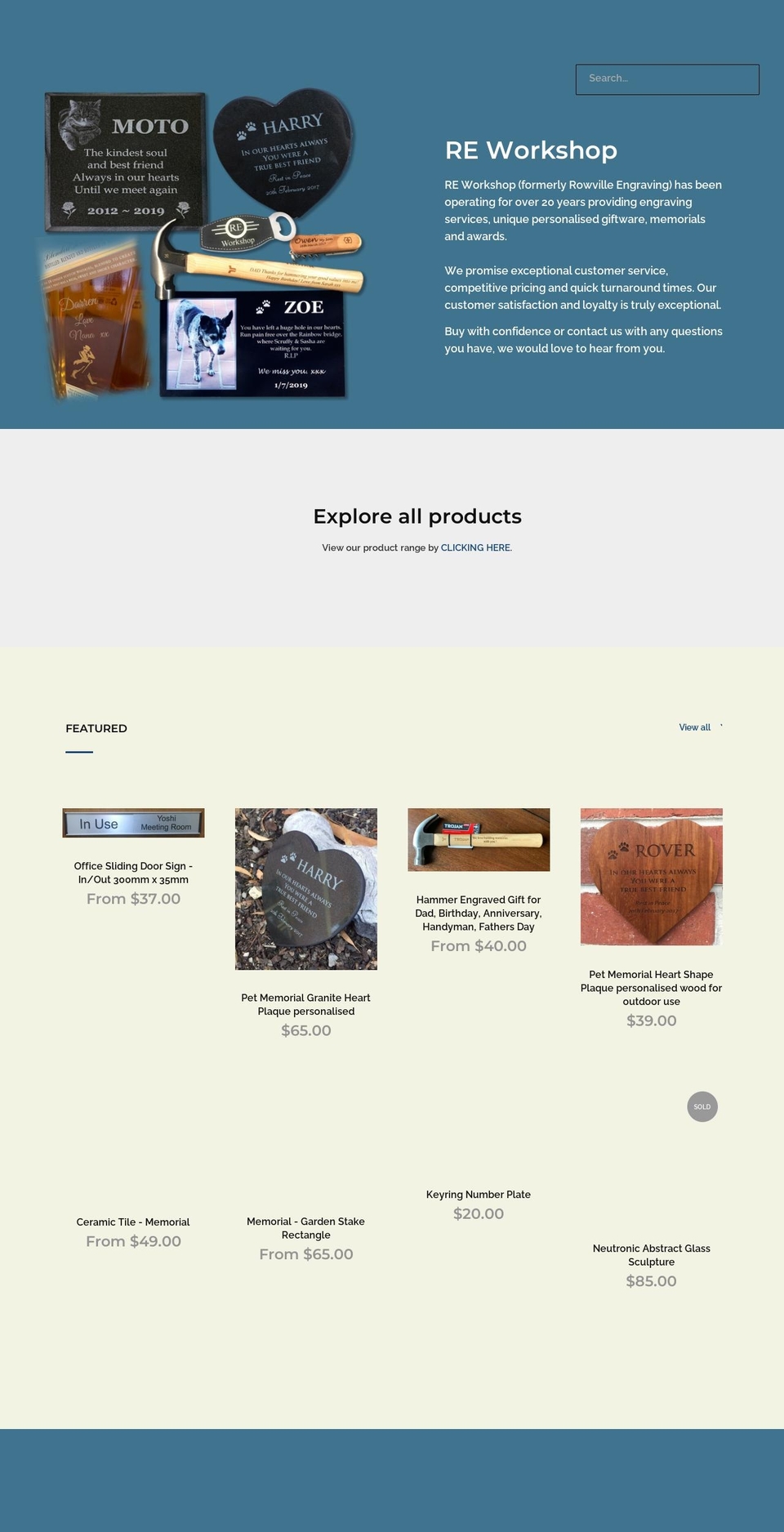 reworkshop.com.au shopify website screenshot