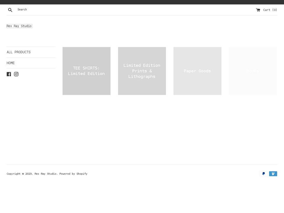 rex-ray-studio.myshopify.com shopify website screenshot