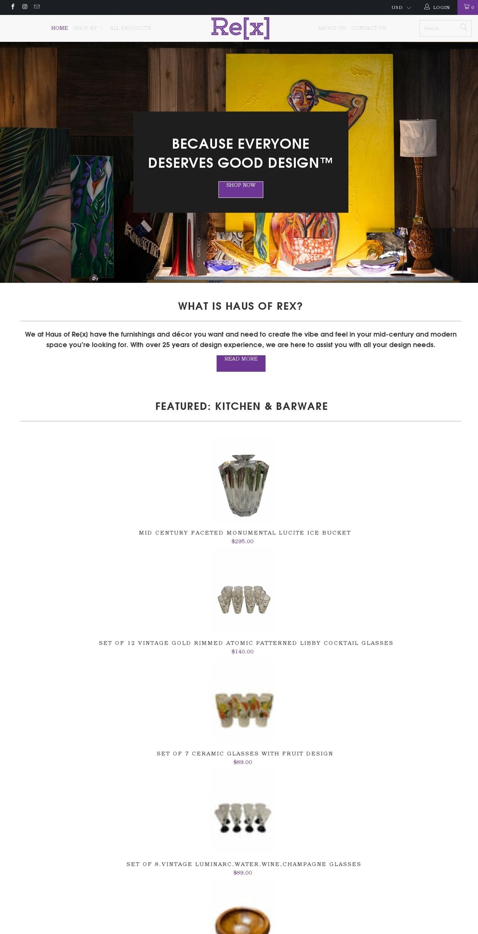 rex.haus shopify website screenshot