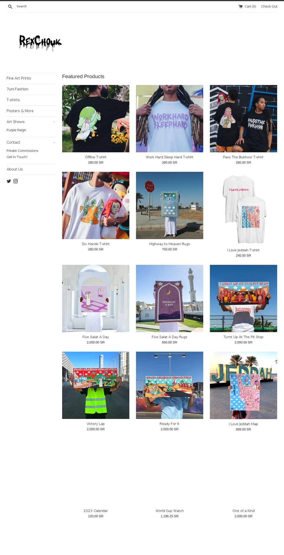 rexchouk.com shopify website screenshot