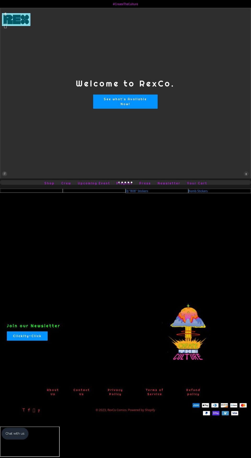 rexco-comics.com — Shopify storefront screenshot