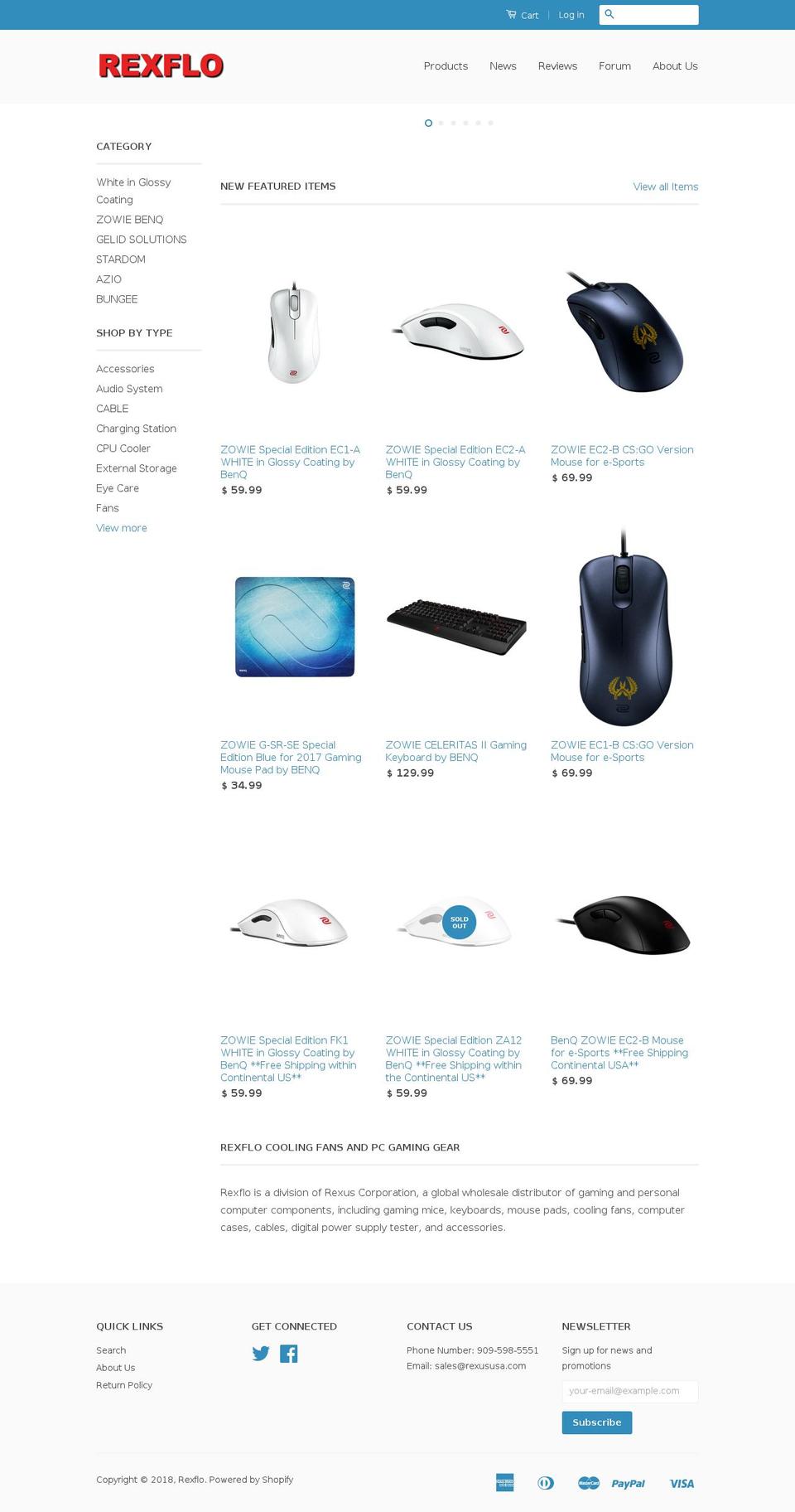rexflo.myshopify.com shopify website screenshot